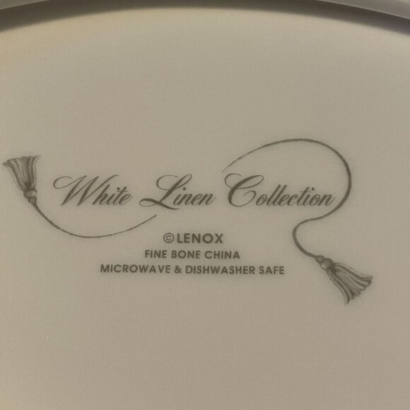 Lenox White Linen 10.5" Oval Vegetable Open Serving Bowl Bone China Made in USA - Picture 3 of 7